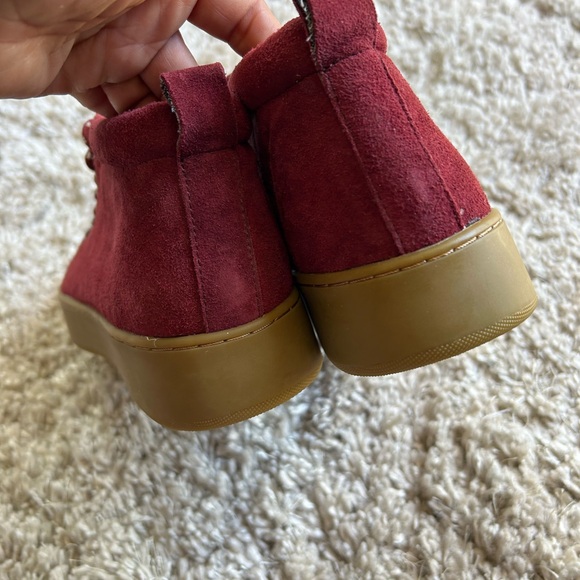 A7EIJE  71 Women's Eden Suede Platform Sneakers Maroon  Size 8 - Picture 8 of 10